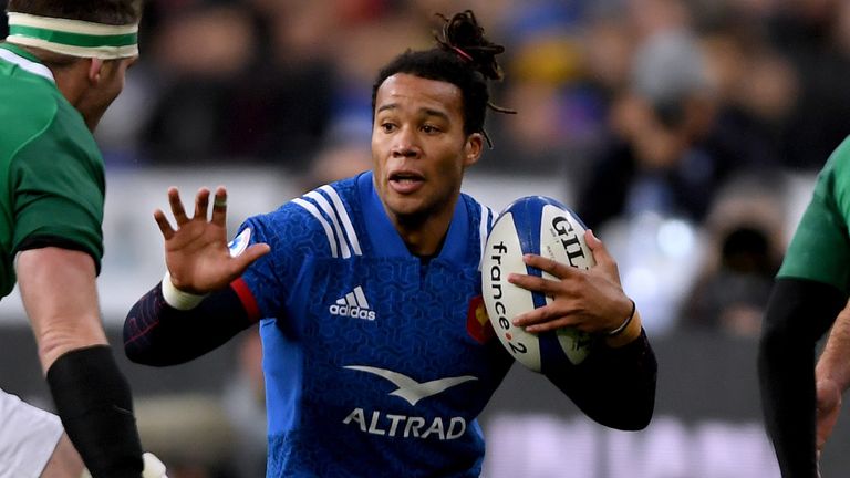 Free running French winger and try scorer Teddy Thomas 