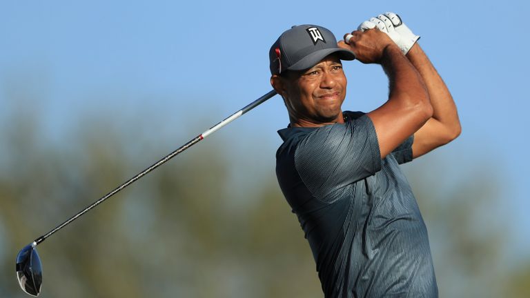 PALM BEACH GARDENS, FL - FEBRUARY 22:  Tiger Woods plays a tee shot at 14th hole during the first round of the Honda Classic at PGA National Resort and Spa