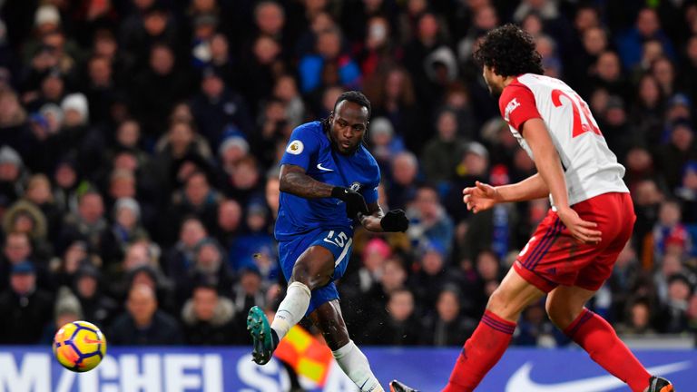 Victor Moses tucks away Chelsea's second against West Brom