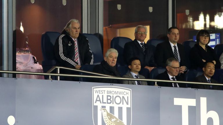 West Bromwich Albion Chairman John Williams and Owner Guochuan Lai in the stands during the Premier League against Chelsea on 18 November, 2017