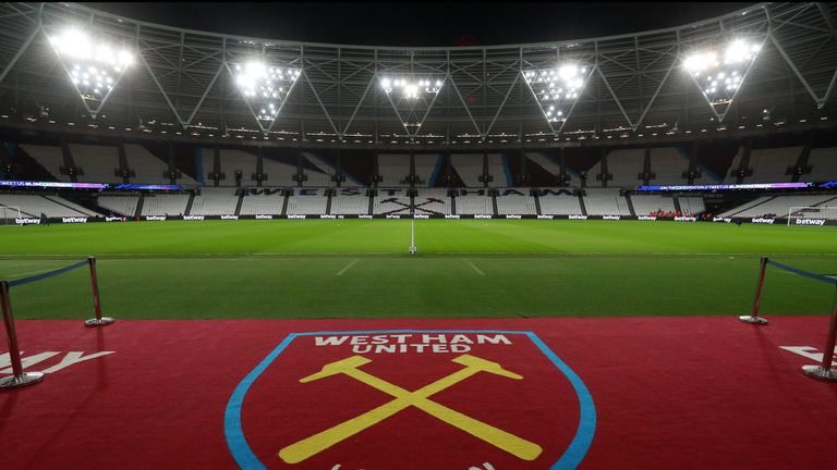 A general view inside the London Stadium prior to the Premier League match between West Ham United and West Bromwich Albion
