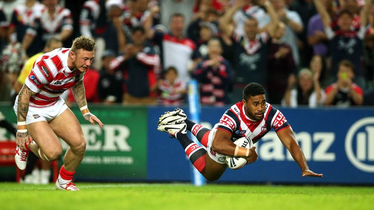 Michael Jennings flying in for a try in 2014