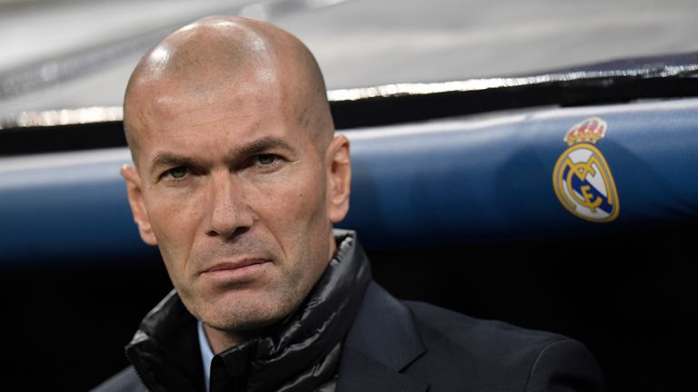 Zinedine Zidane before the UEFA Champions League Round of 16 First Leg against PSG