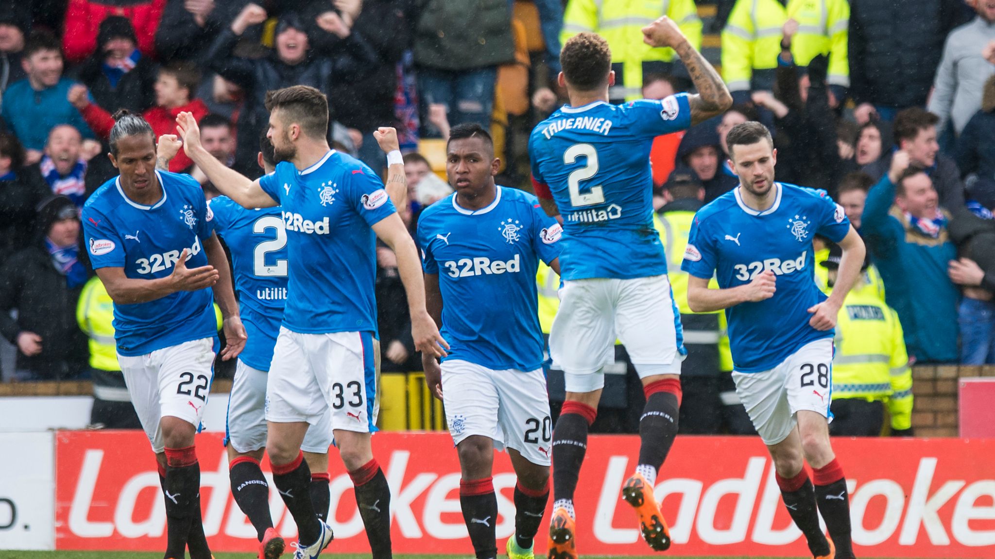 Motherwell 22 Rangers Jamie Murphy earns Gers a point from 20 down