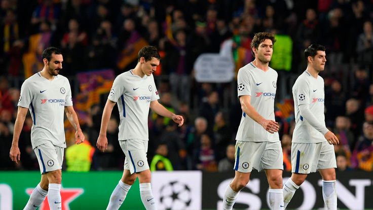 Chelsea players looked dejected after Champions League exit