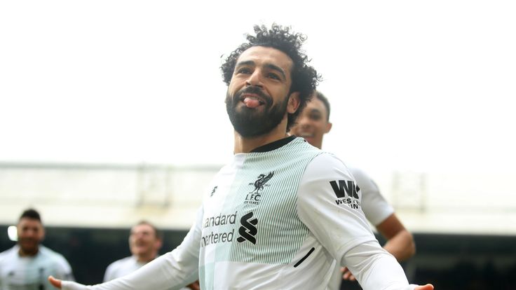 Liverpool&#39;s Mohamed Salah celebrates scoring his side&#39;s winning goal during the Premier League match against Crystal Palace at Selhurst Park