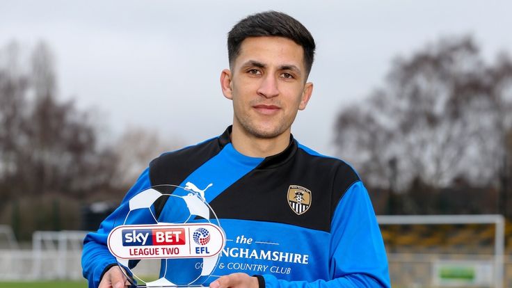 Noor Husin won the Sky Bet League Two Goal of the Month award