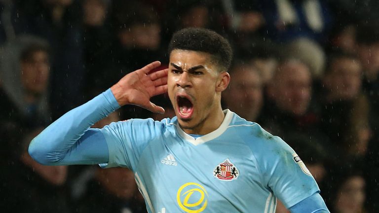 Ashley Fletcher celebrates after scoring against Derby County