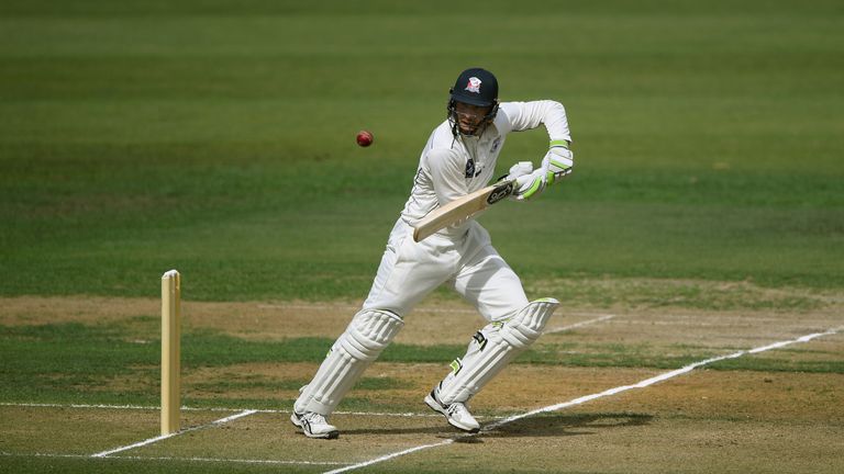 Martin Guptill batting New Zealand XI v England warm-up game