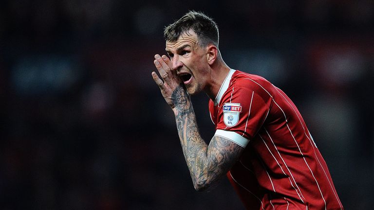 BRISTOL, ENGLAND - FEBRUARY 21: Aden Flint during the Sky Bet Championship match between Bristol City and Fulham 