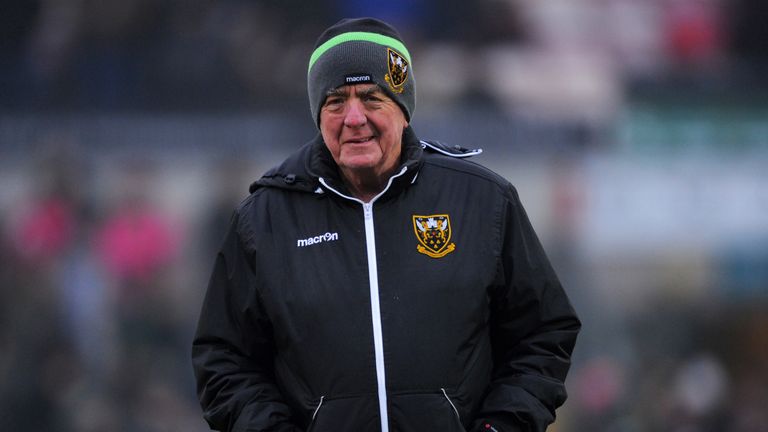 NORTHAMPTON, ENGLAND - MARCH 03: Alan Gaffney, Coach of Northampton Saints looks on during the Aviva Premiership match between Northampton Saints and Sale Sharks at Franklin's Gardens on March 3, 2018 in Northampton, England. (Photo by Nathan Stirk/Getty Images)