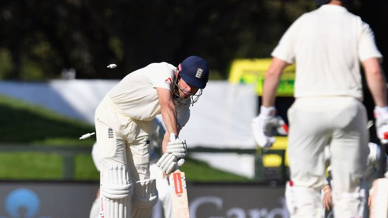 Alastair Cook is bowled by Trent Boult for two on day one of the second Test