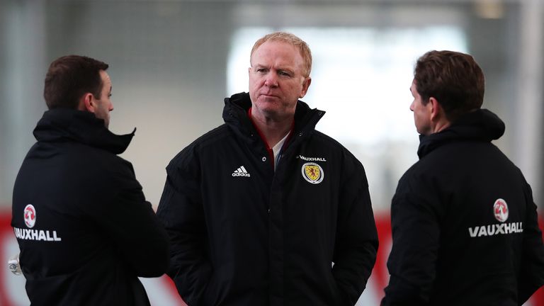 Scotland manager Alex McLeish during a training session