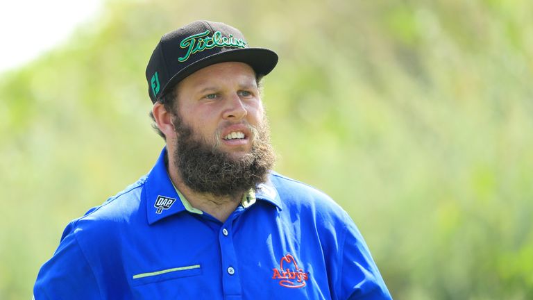 MUSCAT, OMAN - FEBRUARY 17:  Andrew Johnston of England on the par four 1st hole during the third round of the NBO Oman Open at Al Mouj Golf on February 17