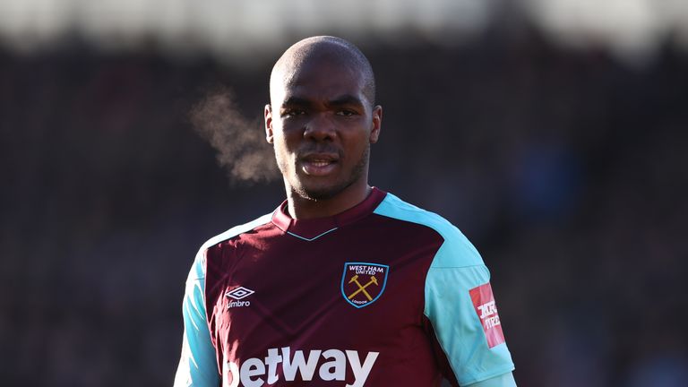 Angelo Ogbonna of West Ham United during the Emirates FA Cup Third Round match between Shrewsbury Town and West Ham United at New Meadow on January 7, 2018 in Shrewsbury, England. 