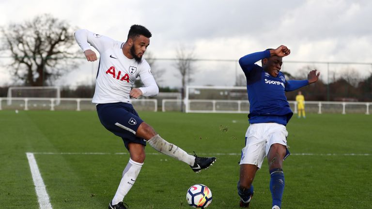 ENFIELD, ENGLAND - JANUARY 15: Anton Walkes of Tottenham Hotspur during the Premier League 2 match between Tottenham Hotspur and Everton on January 15, 2018 in Enfield, England.