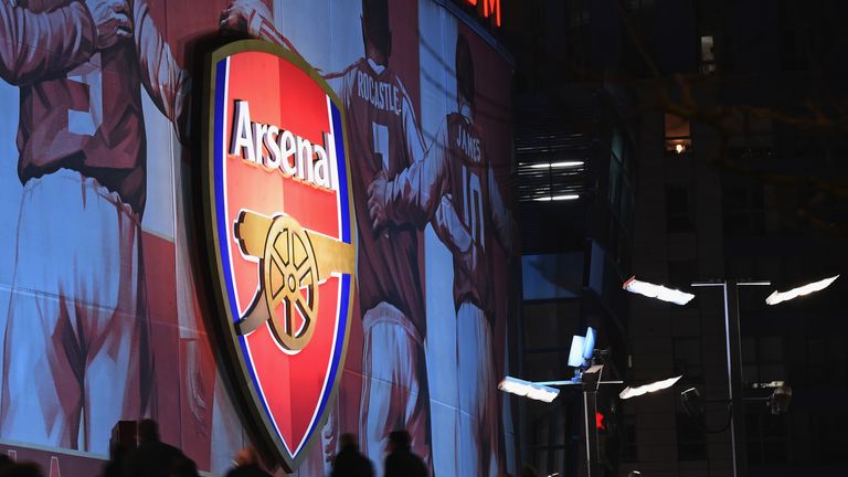 An exterior view of Emirates Stadium before the Premier League match between Arsenal and Manchester City on March 1, 2018