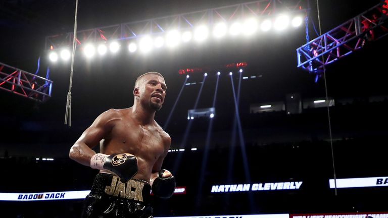 (L-R) Nathan Cleverly throws a punch at Badou Jack during their WBA light heavyweight championship bout on August 26, 2017 at T-Mobile Arena in Las Vegas, Nevada.