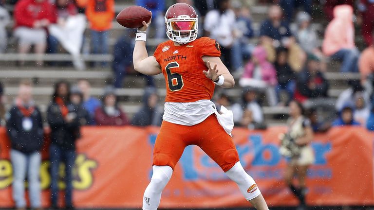 MOBILE, AL - JANUARY 27: during the first half of the Reese's Senior Bowl at Ladd-Peebles Stadium on January 27, 2018 in Mobile, Alabama.  (Photo by Jonathan Bachman/Getty Images)