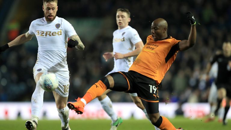 Wolves' Benik Afobe scores for Wolves against Leeds United at Elland Road