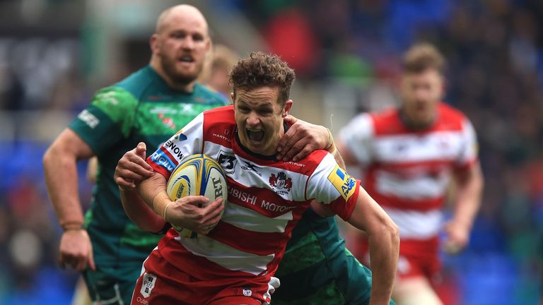 Billy Burns on the attack for Gloucester against London Irish in Round 18 of the Aviva Premiership 