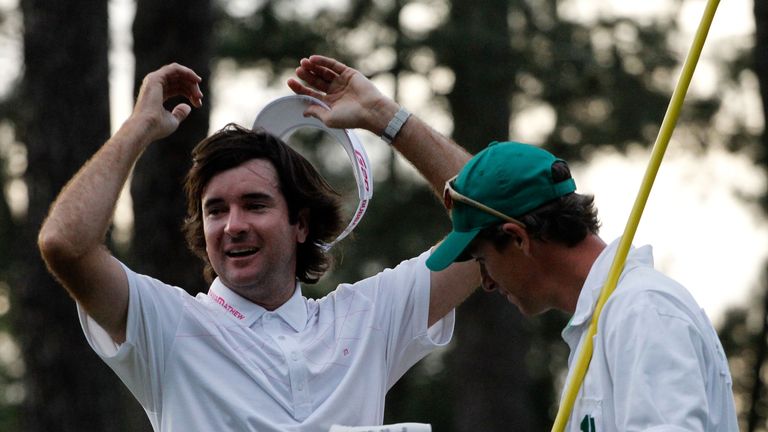 during the final round of the 2012 Masters Tournament at Augusta National Golf Club on April 8, 2012 in Augusta, Georgia.