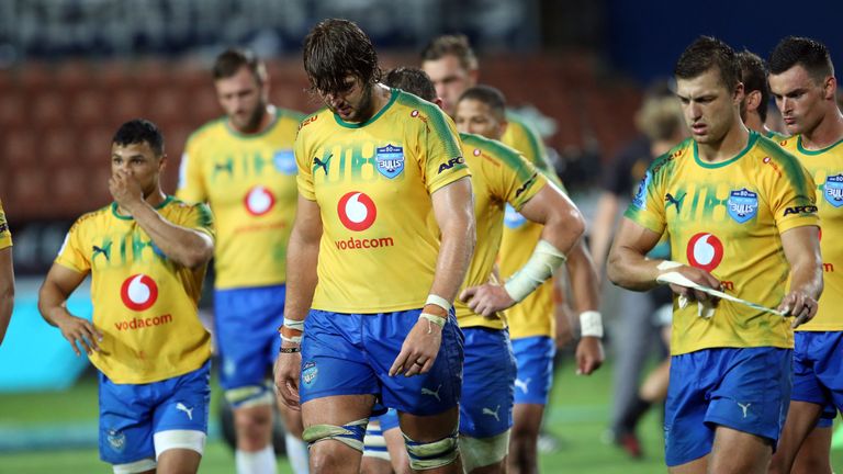 Bulls players trudge off after a demoralising defeat in Hamilton 