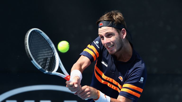 Cameron Norrie of United Kingdom competes in his first round match against Filip Peliwo of Canada during 2018 Australian Open Qualifying at Melbourne Park on January 10, 2018 in Melbourne, Australia. 