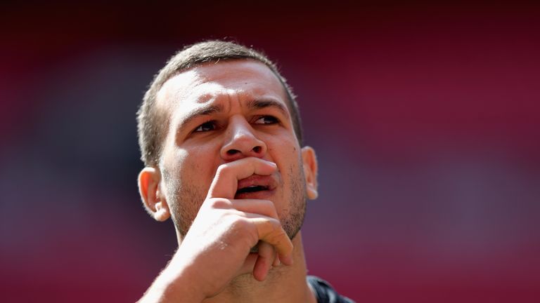 during the Hull FC Captain's Run at Wembley Stadium on August 25, 2017 in London, England.