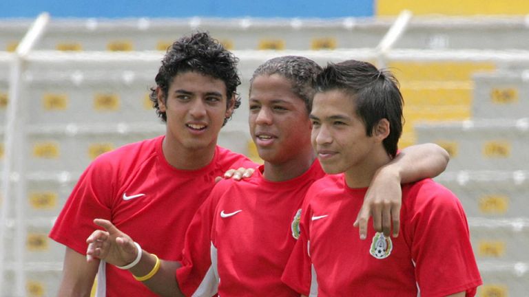 Carlos Vela (left) pictured with Mexico at the 2005 U17 World Cup 