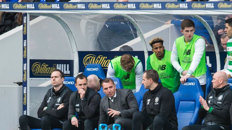 Sinclair remained on the bench for Sunday's Old Firm derby at Ibrox