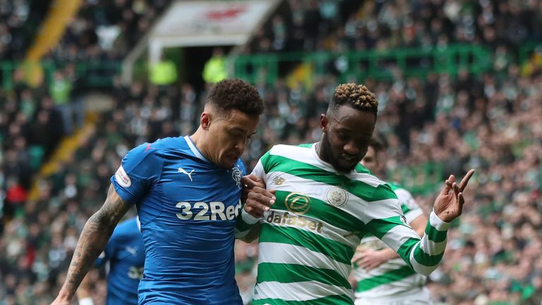 GLASGOW, SCOTLAND - DECEMBER 30: James Tavernier of Rangers vies with Moussa Dembele of Celtic during the Scottish Premier League match between Celtic and Ranger at Celtic Park on December 30, 2017 in Glasgow, Scotland. (Photo by Ian MacNicol/Getty Images)