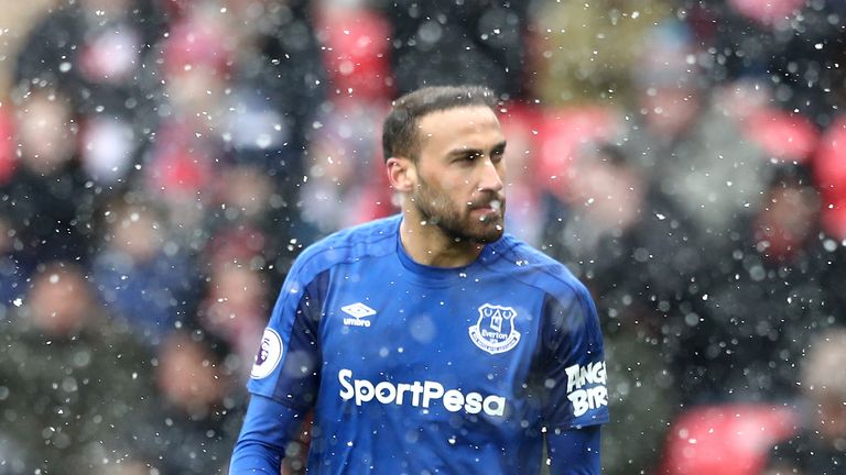  during the Premier League match between Stoke City and Everton at Bet365 Stadium on March 17, 2018 in Stoke on Trent, England.