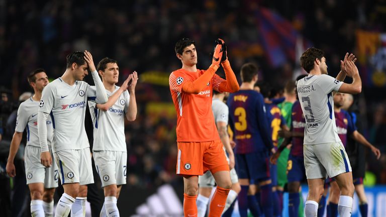  during the UEFA Champions League Round of 16 Second Leg match FC Barcelona and Chelsea FC at Camp Nou on March 14, 2018 in Barcelona, Spain.