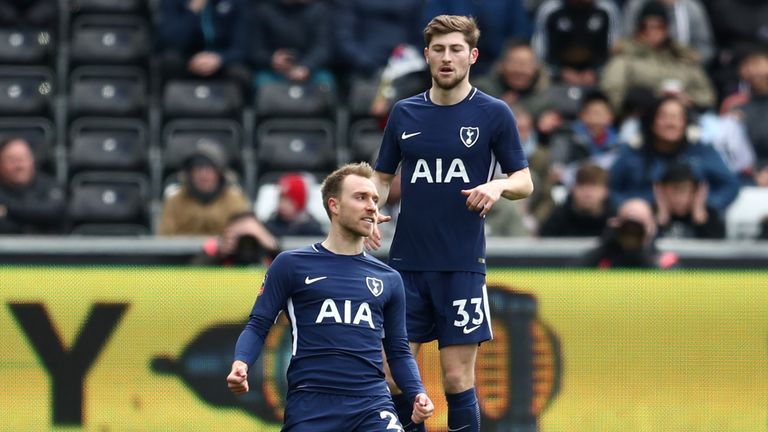  during The Emirates FA Cup Quarter Final match between Swansea City and Tottenham Hotspur at Liberty Stadium on March 17, 2018 in Swansea, Wales.