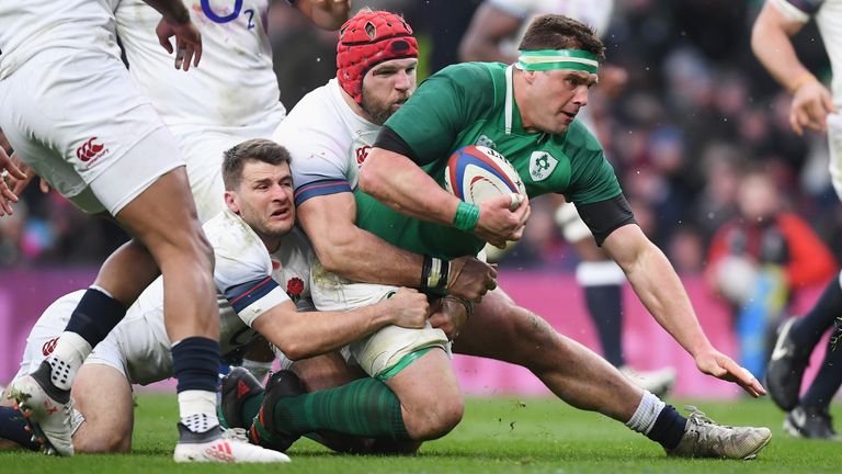  during the NatWest Six Nations match between England and Ireland at Twickenham Stadium on March 17, 2018 in London, England.