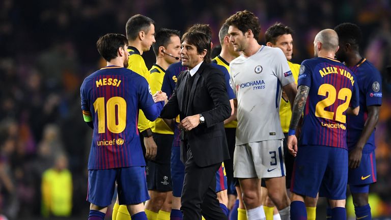  during the UEFA Champions League Round of 16 Second Leg match FC Barcelona and Chelsea FC at Camp Nou on March 14, 2018 in Barcelona, Spain.