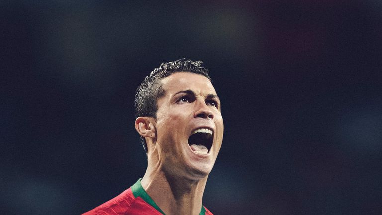 Cristiano Ronaldo models the new Portugal kit. Pic: Nike