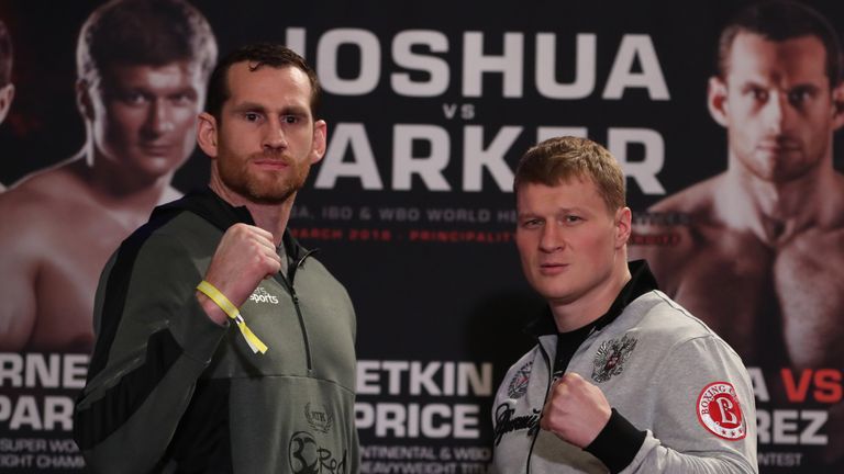 JOSHUA -PARKER PROMOTION.UNDERCARD PRESS CONFERENCE.CITY HALL,.CARDIFF,WALES.PIC LAWRENCE LUSTIG.DAVID PRICE AND ALEXANDER POVETKIN COME FACE TO FACE AHEAD OF THEIR FIGHT ON EDDIE HEARNS MATCHROOM PROMOTION AT THE PRINCIPALITY STADIUM, CARDIFF ON SATURDAY(MARCH 31ST) ALSO WITH WBA PRESIDENT GILBERTO MENDOZA