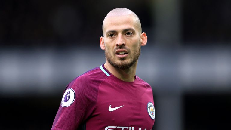 Manchester City's David Silva during the Premier League match against Everton at Goodison Park