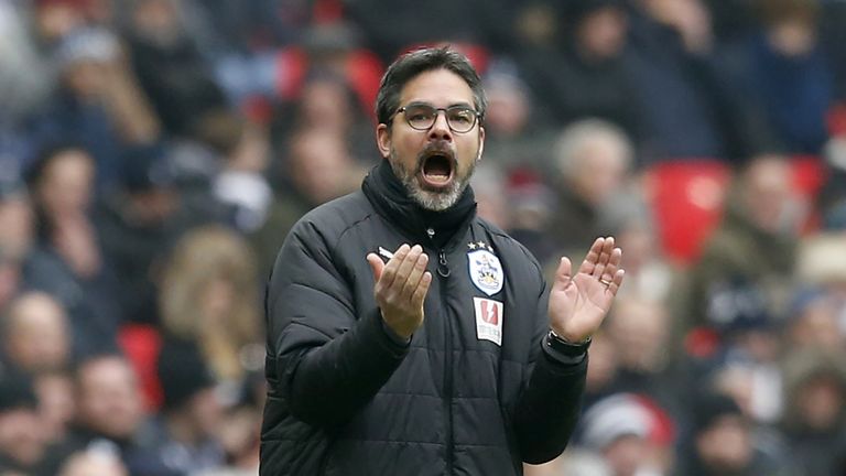 David Wagner during the Premier League match between Tottenham Hotspur and Huddersfield Town at Wembley Stadium 