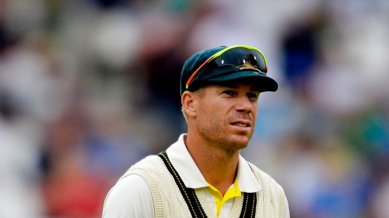 David Warner during day three of the third test between South Africa and Australia at PPC Newlands in Cape Town on March 24, 2018