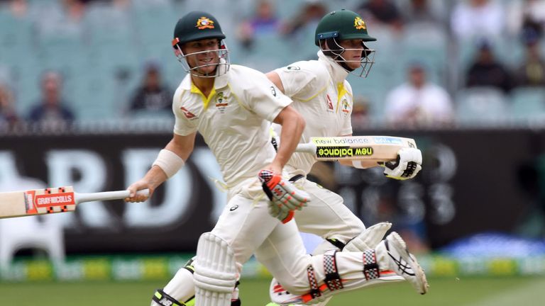 Steve Smith and David Warner batting for Australia