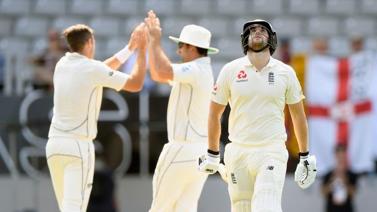 Dawid Malan during day five of the First Test Match between the New Zealand Black Caps and England at Eden Park on March 26, 2018 in Auckland, New Zealand.