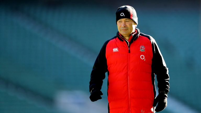 Eddie Jones takes England training