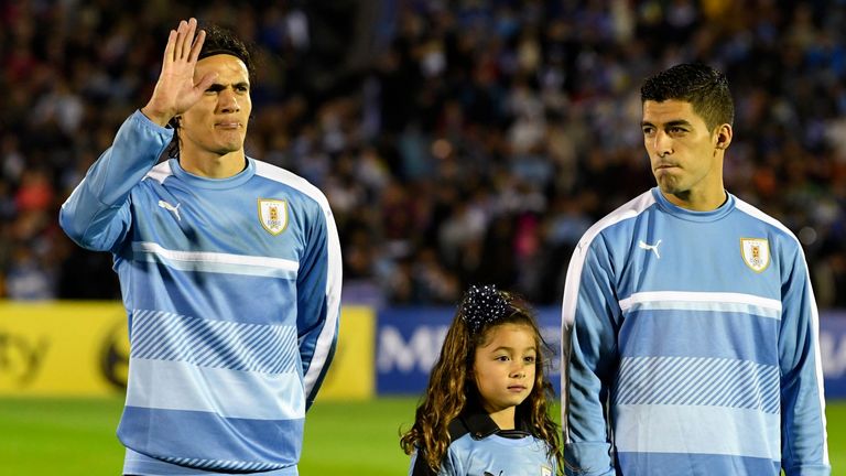 Edinson Cavani (L) and Luis Suarez are a formidable duo for Uruguay