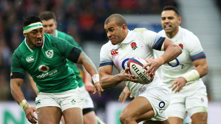 England's Jonathan Joseph in action during the NatWest Six Nations match against Ireland at Twickenham Stadium