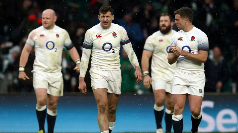 England's Jonny May looks dejected after the NatWest Six Nations defeat to Ireland at Twickenham Stadium