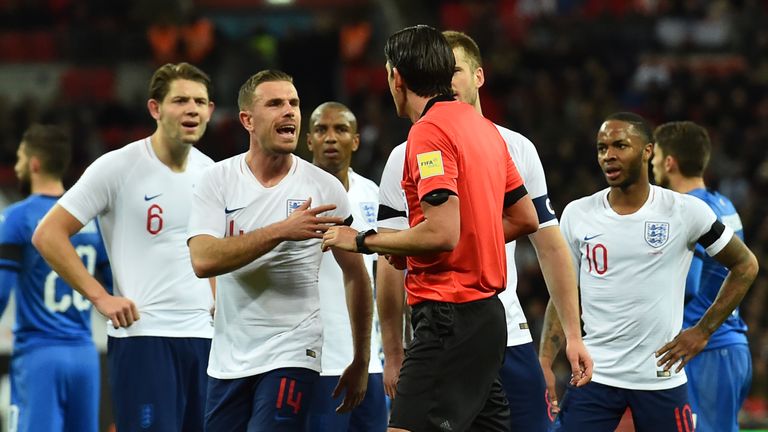 England question referee Deniz Aytekin's decision