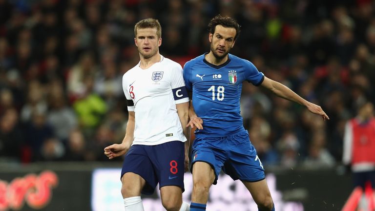 Eric Dier holds off Angel Correa